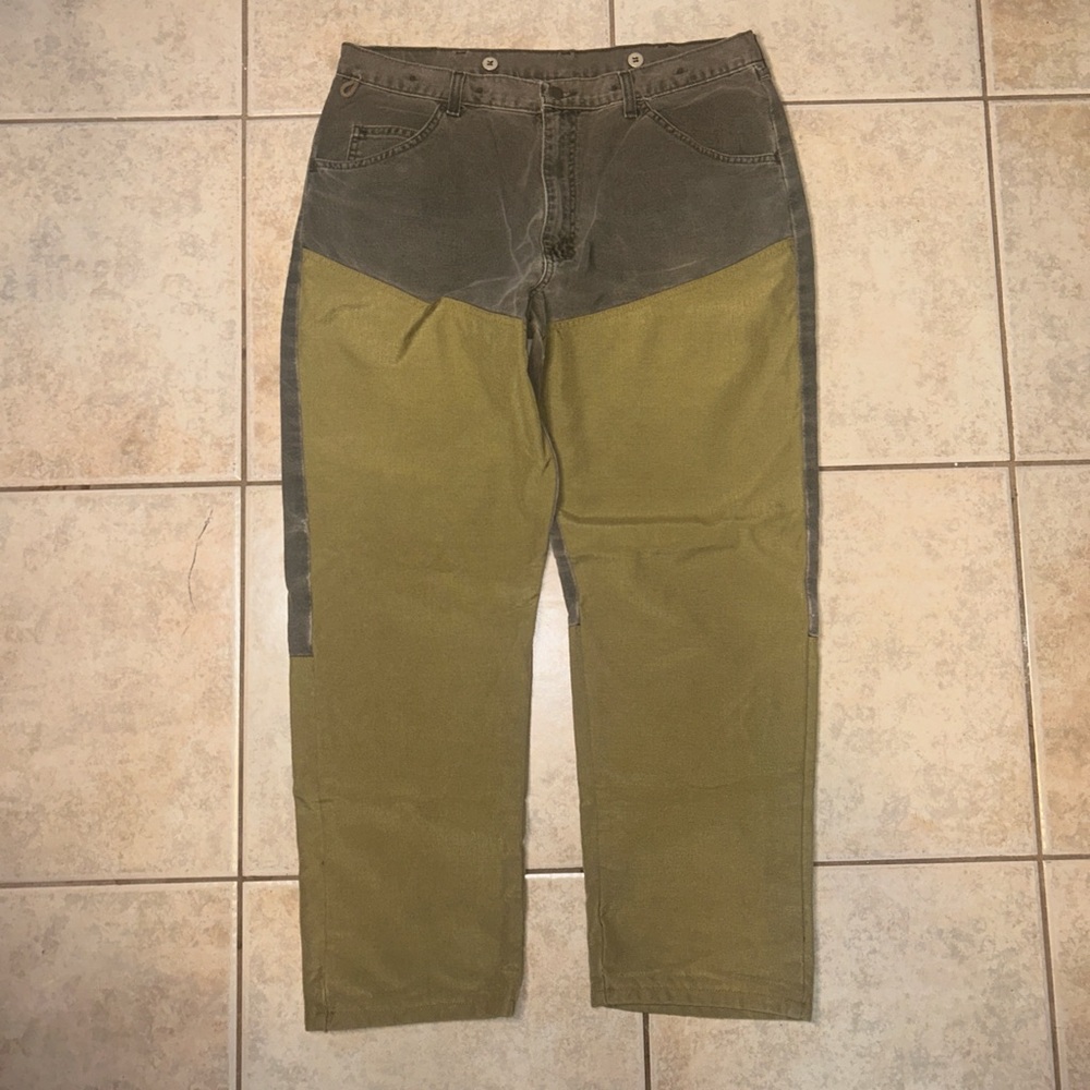 90s Wrangler Green & Tan Double Knee Jeans 38x30